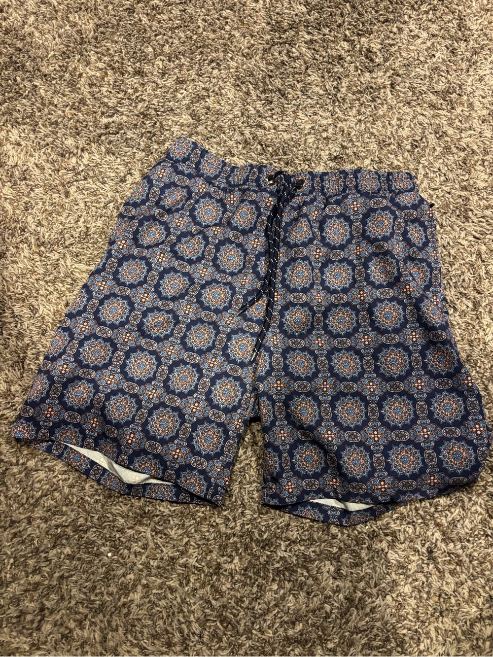Men's Consequence Blue Geometric Print Swim Trunks